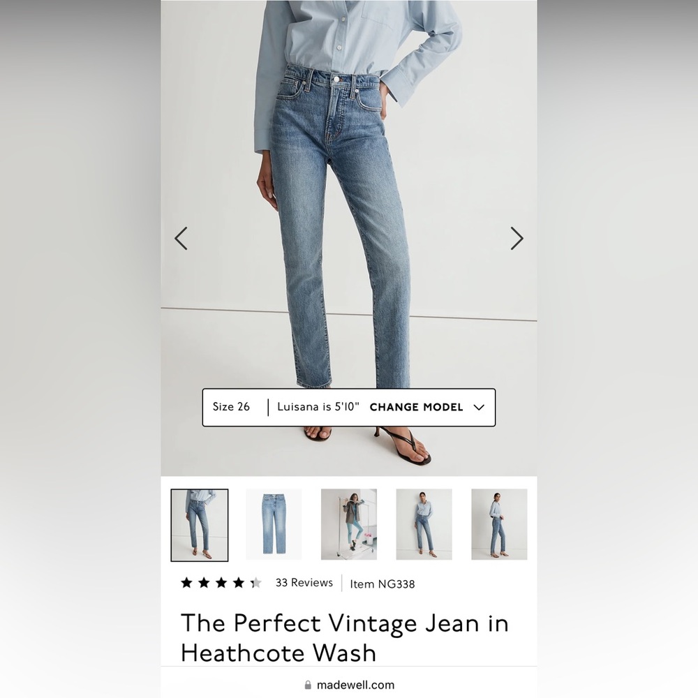 Madewell Vintage Jean size 32 in light wash